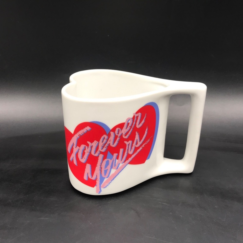 "FOREVER YOURS" Heart-Shaped Mug Ceramic VINTAGE AVON